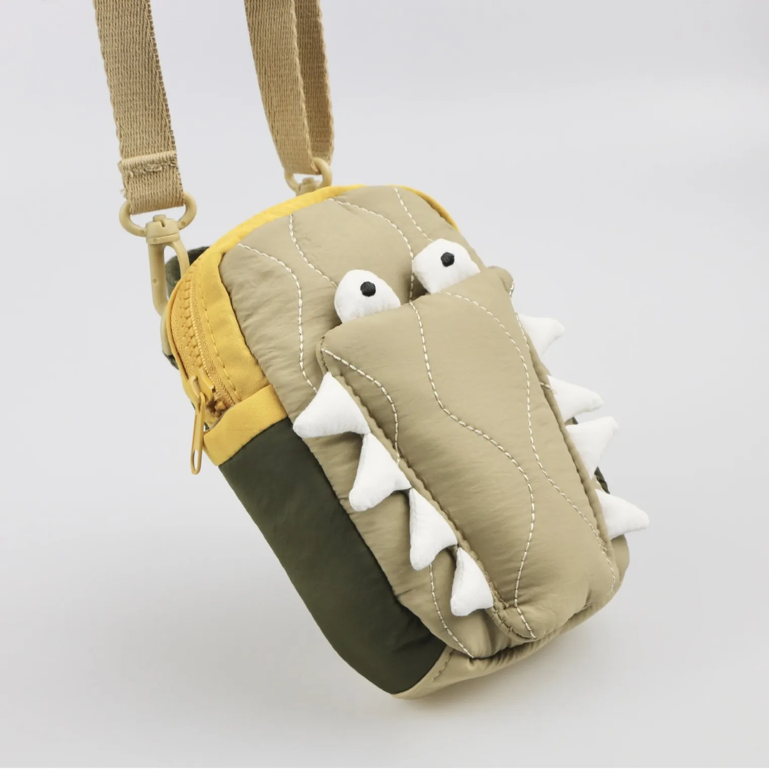 New Lightweight Cute Crocodile Shape Green Children's Unisex Crossbody Bag Ladies Single Shoulder Mobile Phone Bag