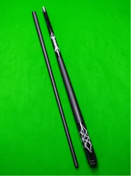 Carbon Billiard Cue Stick 13mm Tip Durable Black and White Textured Shaft Non Slip Grip for 9 Ball and Carom Billiards