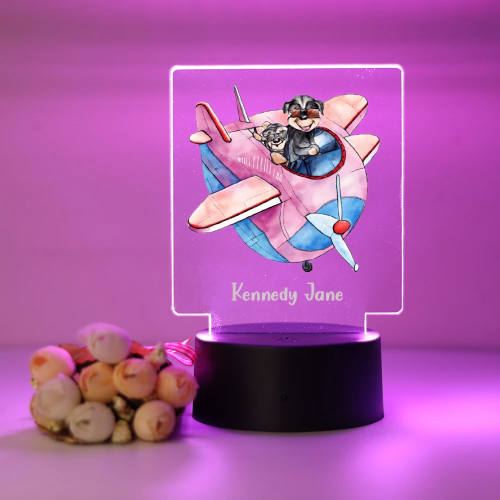 LED color changing night light, children's bedroom decoration gift, remote control+touch seven color USB acrylic fairy tale atmo