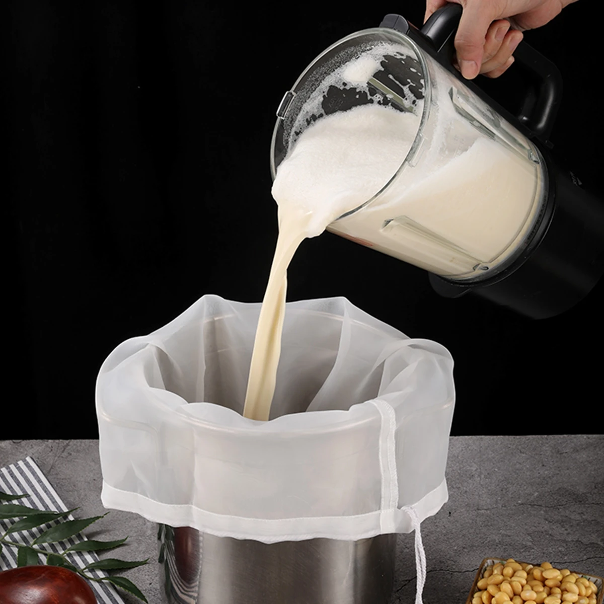 40-500Mesh Nut Milk Bag for Straining Round Reusable Food Strainer Nylon Strainers Bag Filter for Beer Berwing Tea Yogurt Coffee