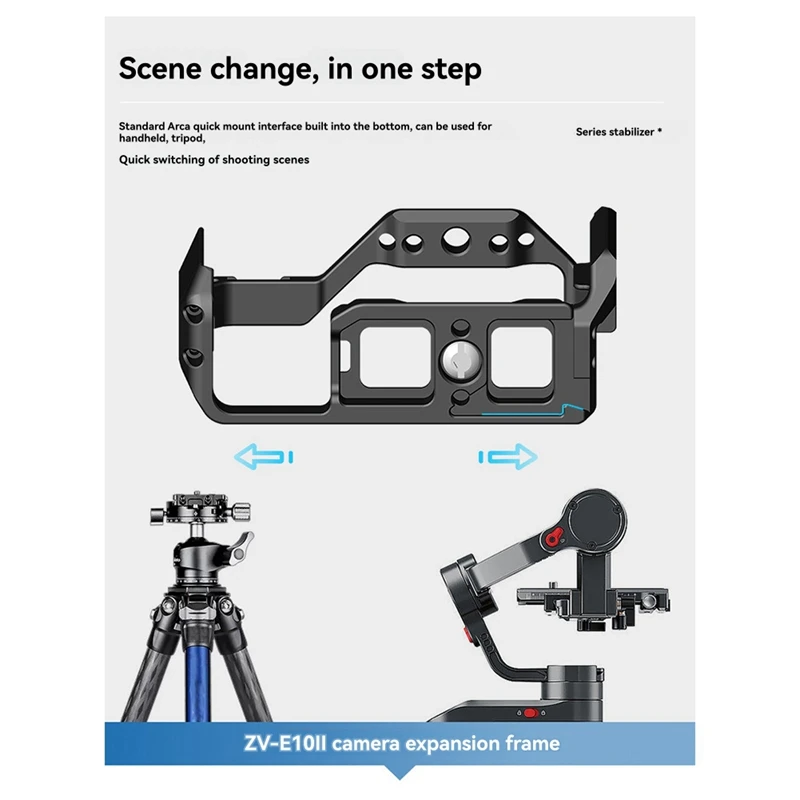 

Металлический расширительный стабилизатор-кейдж второго поколения для камеры ZV-E10II, аксессуары для прямых трансляций и фотосъемки - A79U