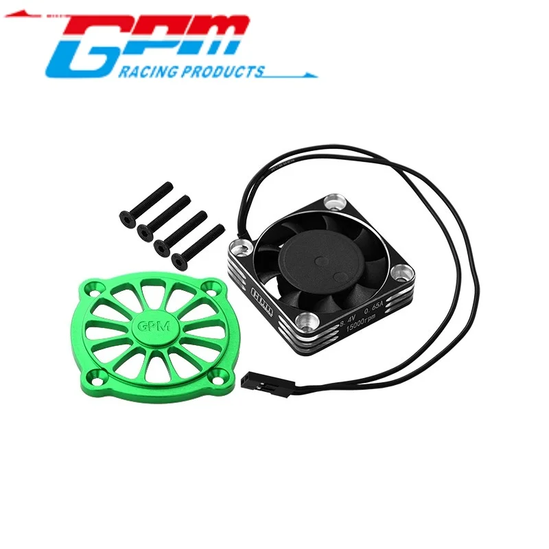 Dissipador de calor para motor de liga gpm mgo018fana 7075 com ventilador de resfriamento de moldura de metal e capa protetora para arrma 1/10 gorgon 4x2 mega 550/