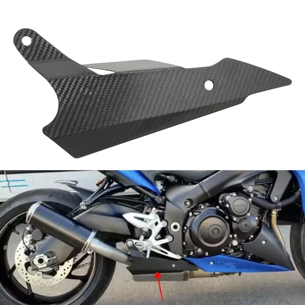 For SUZUKI GSX-S1000GT 2022-2023 Motorcycl Exhaust Pipe Carbon Fiber Protector Heat Shield Guard Anti-Scalding Cover Black