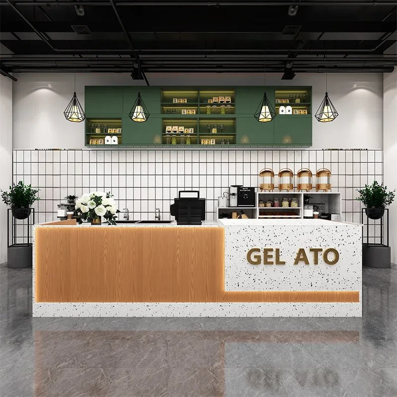 Cashier Barbecue Shop Art Modern Simple Milk Tea Shop Training Institution Reception Desk