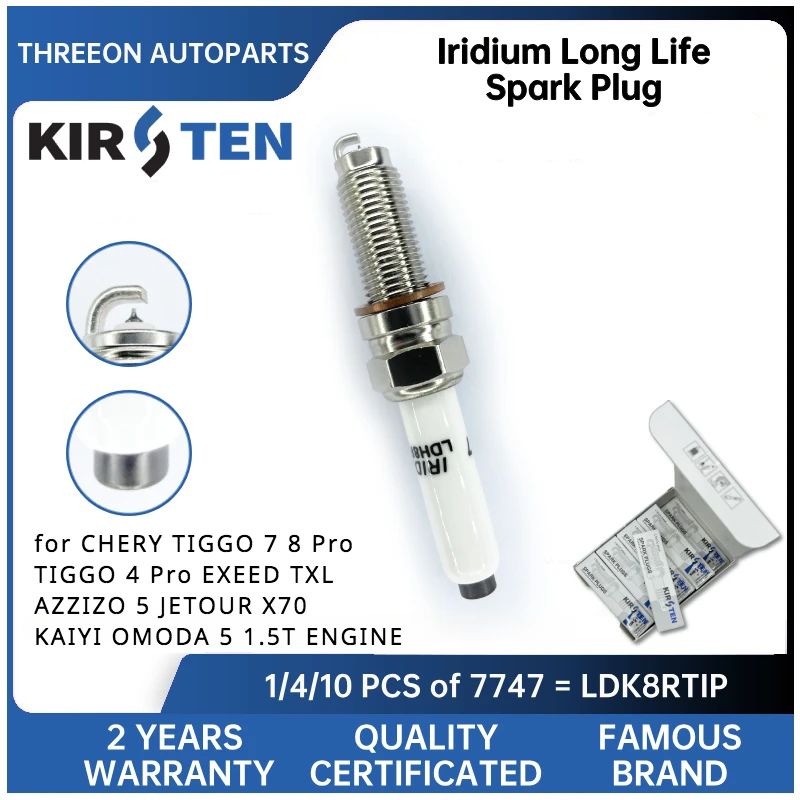 KIRSTEN Iridium Spark Plug for CHERY TIGGO 7 8 Pro TIGGO 4 Pro EXEED TXL AZZIZO 5 JETOUR X70 KAIYI OMODA 5 1.5T ENGINE