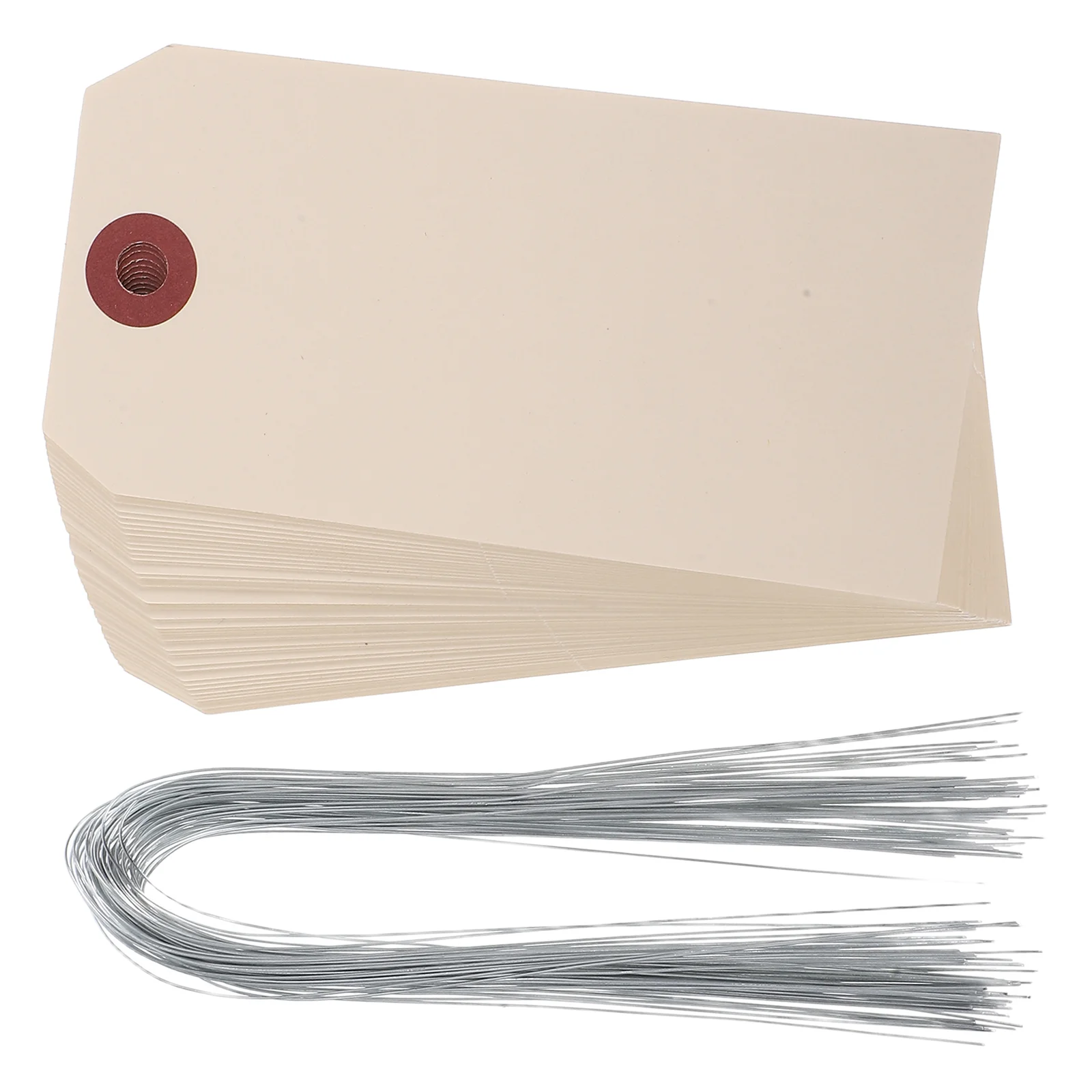 100 pcs Shipping Tags Packaging Wired Tags Manila Wire Tags Blank Tags with Iron Wires manila tags manila wired tags