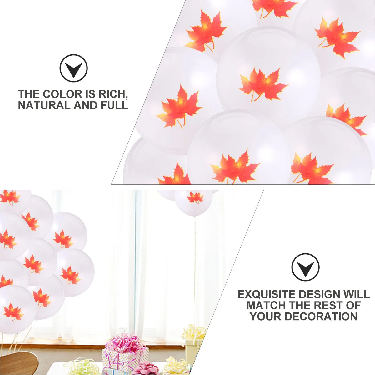 

1Set Thanksgiving Maple Leaf Latex Balloons Decorative Balloons for Home Party Kitchen Fireplace Door Staircase