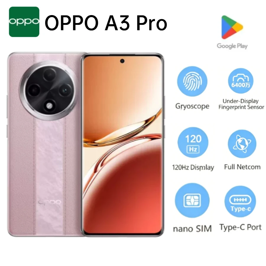 2026 Latest Model OPPO A3 Pro 5G Global Unlocked Smartphone 6.7 Inch FHD+ High Definition Display 8GB+256GB Large Memory 5000mAh
