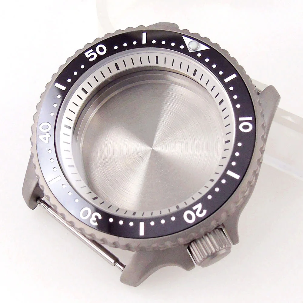 tandorio Neues 41 mm SKX Titan-Uhrengehäuse für NH34 NH35 NH36 NH37 NH70 NH72 3.8 Crown Orange Chapter Ring 120 Click Lünette Saphir 4