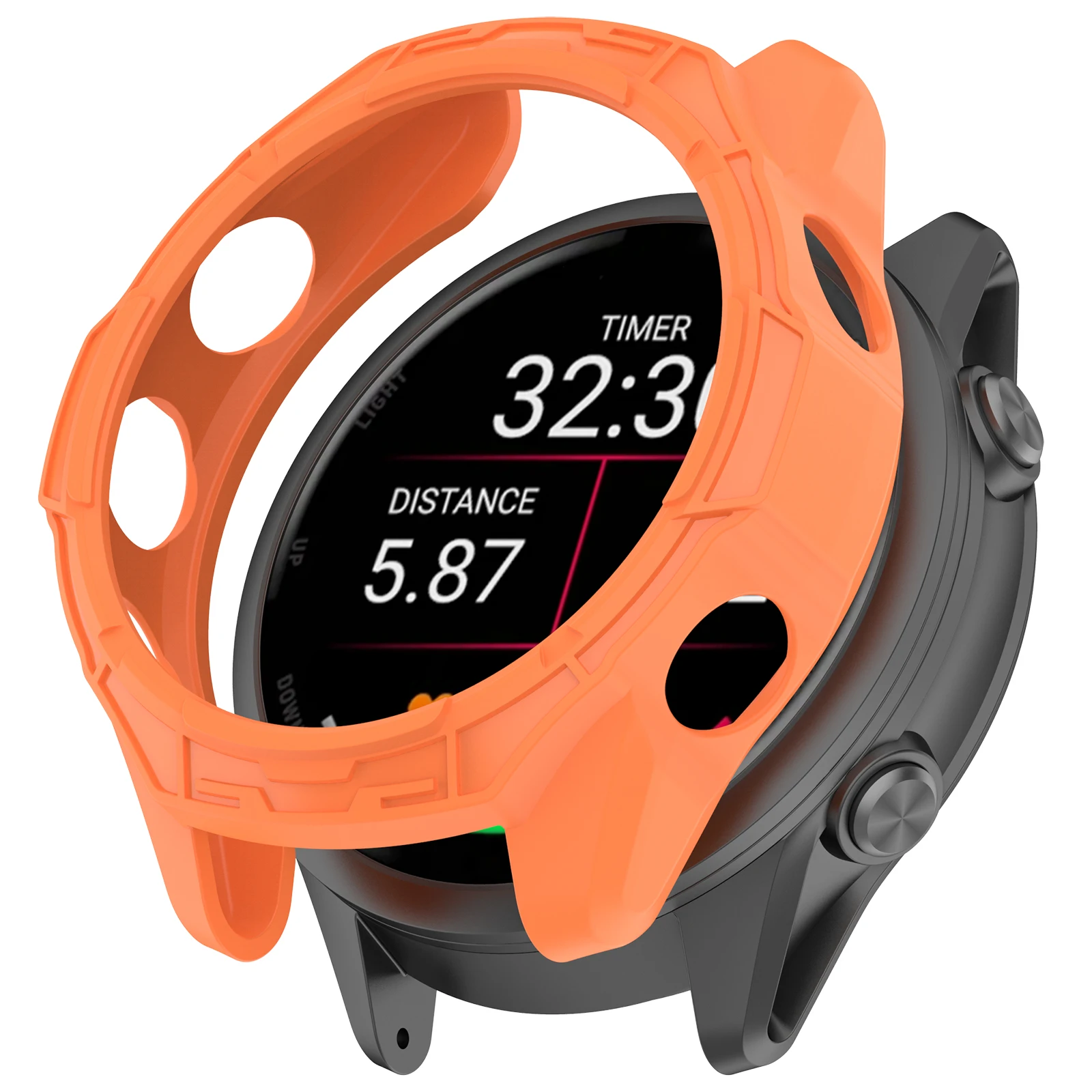 

Для Garmin Forerunner 570 47 мм защитный чехол из ТПУ с полым дизайном противоударный чехол для часов - оранжевый