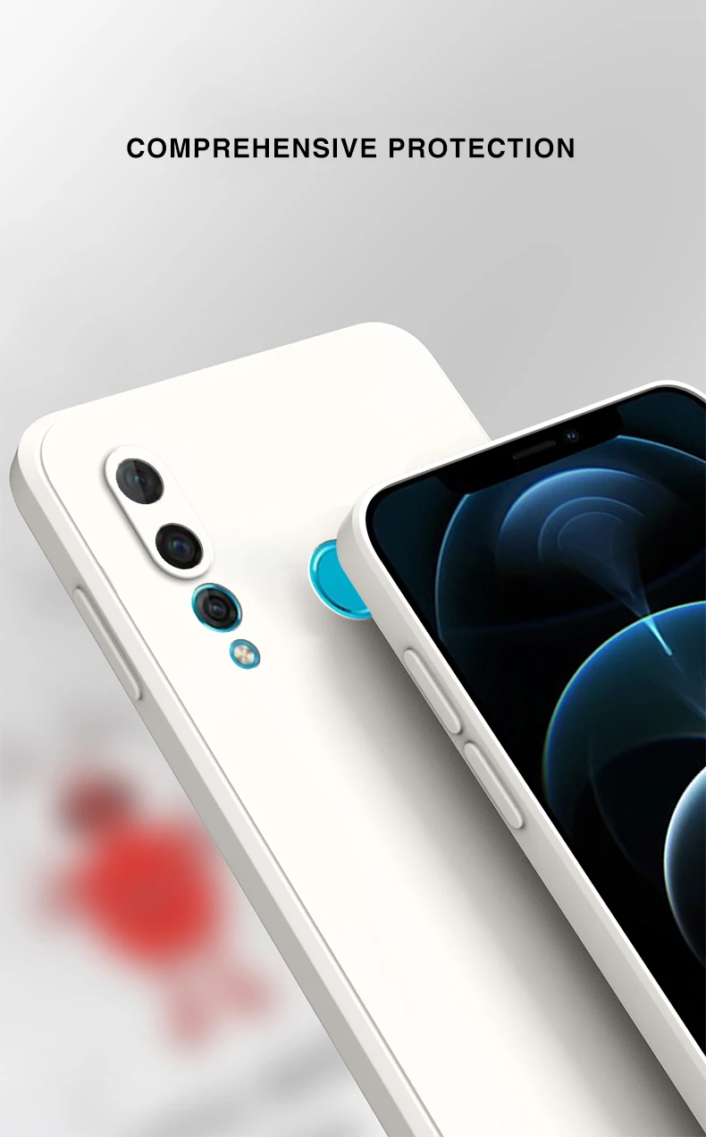 Quadratische Handyhülle aus flüssigem Silikon für Huawei Y6P Y7P 2020 P40 Lite E Y6 Y6S Y7 Y9 Prime 2019 P Smart Z P30 Lite Rückseitenhülle – Detail 6