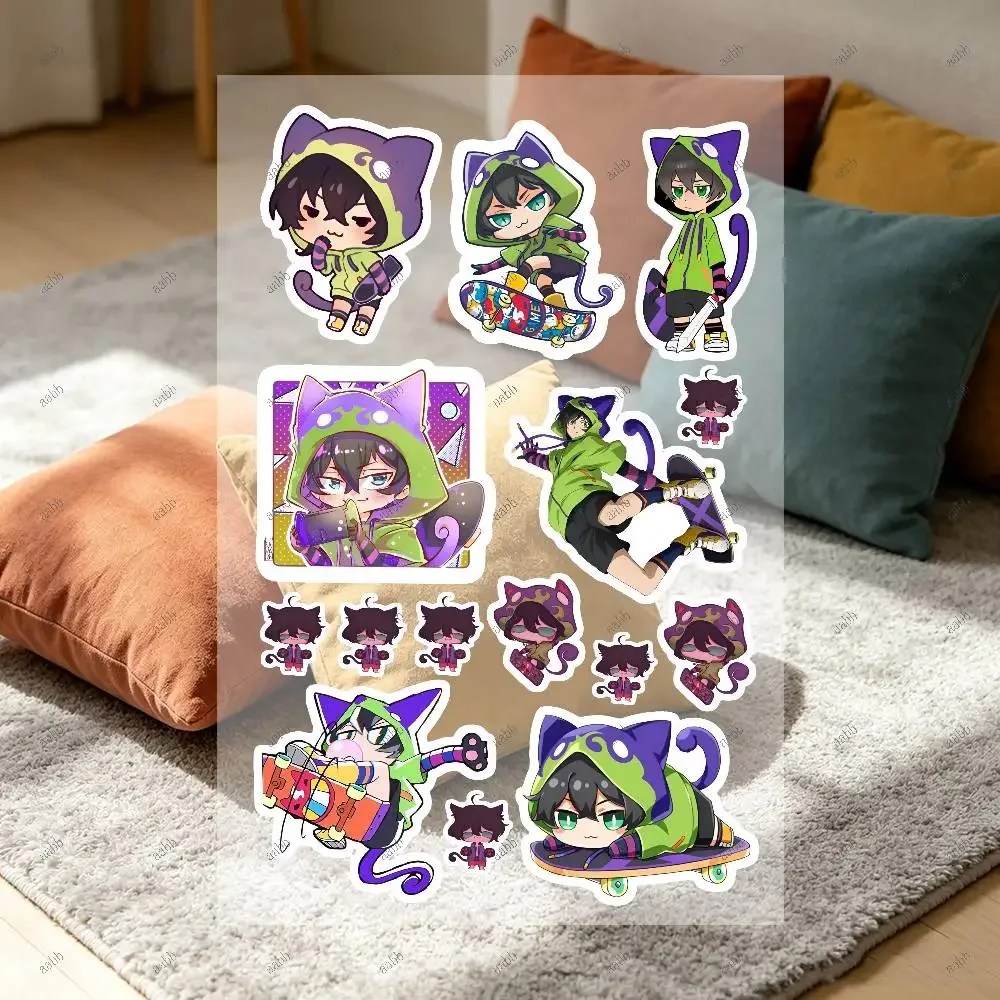 Chinen Miya Anime SK8 The Infinity Motorcycle Sticker Set Reflective Decals For Helmet Fuel Tank Fairing Body Custom Bike Graphi