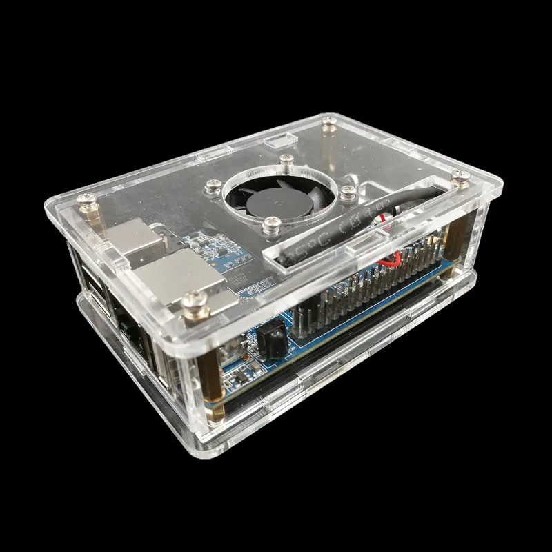 Orange Pi Fall Transparent Acryl Fall mit Lüfter Kühlkörper für Orange Pi PC, PC Plus und PC2