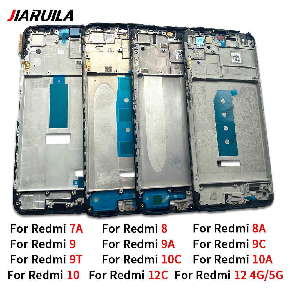 20Pcs\Lot Tested Well For Xiaomi Redmi 10 10A 10C 7A 8 8A 9 9A 9C 9T 12 12C 4G 5G LCD Housing Front Middle Frame Cover