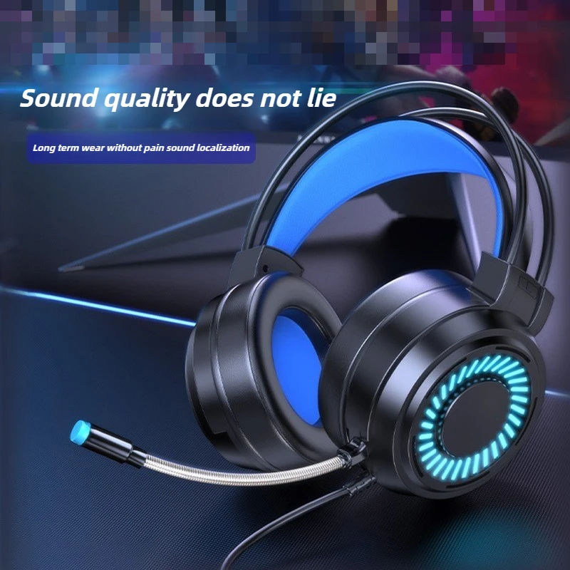 Cuffie Cuffie cablate a 7.1 canali con microfono Cuffie con illuminazione RGB Riduzione del rumore Adatto per giochi, musica, viaggi, lavoro