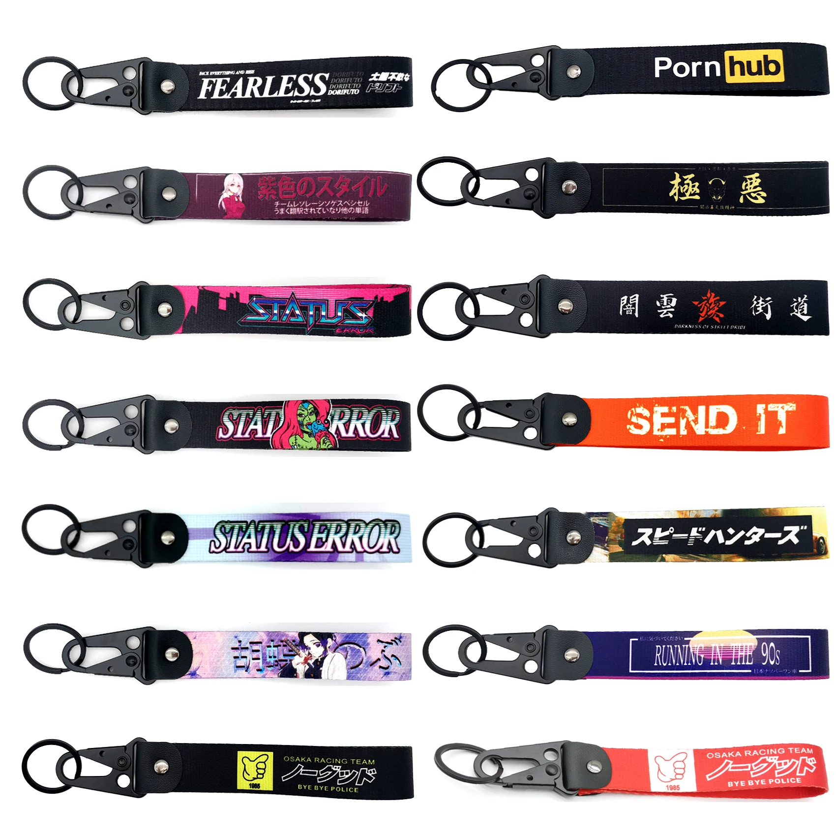 

1PCS JDM Racing Keyring Car Motorcycle Keychain Fashion Individuation Key Tags Car Nylon Lanyard Key Strap Car Accessories