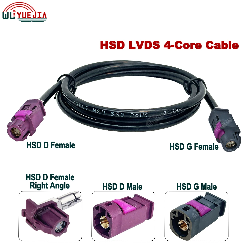 0.1~7Meters HSD Violet D to Gray G Female Jack 4 Pin Connector Video Instrument Bridge Wiring High Speed Data 535 HSD LVDS Cable