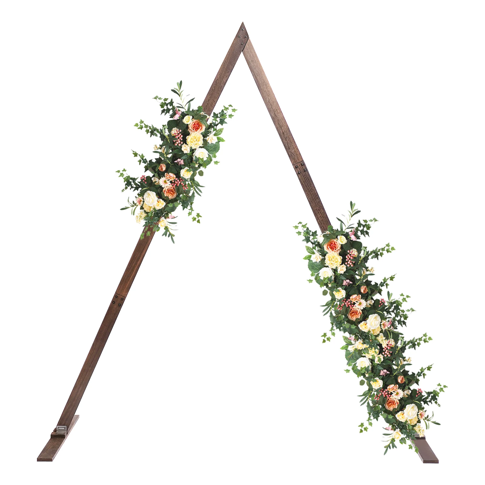 Wooden Triangle Wedding Arch 8.2ft Rustic Arbor Backdrop DIY Decor Frame Stand for Garden Party