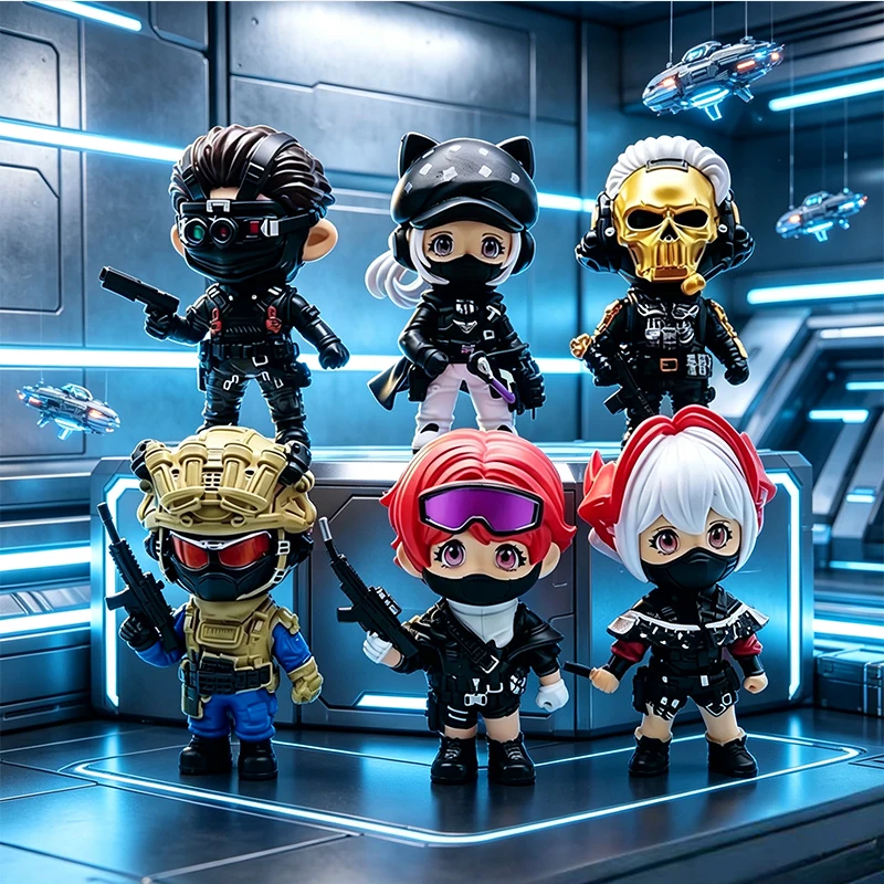 

New 8cm Desktop Ornament Action Figures Set -PVC Character Statues (Wei Long, Hong Lang, Luna, Mai Xiaowen) Collectible Toys