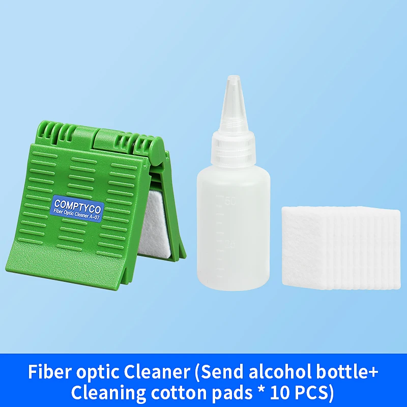 A-07 Optische Vezel Kern Vegen Clip FTTH Schoonmaken Tool Glasvezel Cleaner Met Cleaner Katoen/Alcohol Opslag Fles