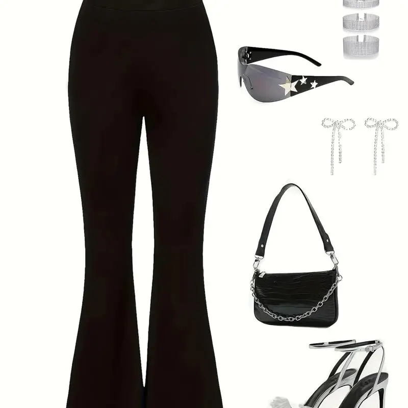 Hoge taille slim fit uitlopende faion broek lange broek voor dames zijden chiffon casual broek lente zomer collectie