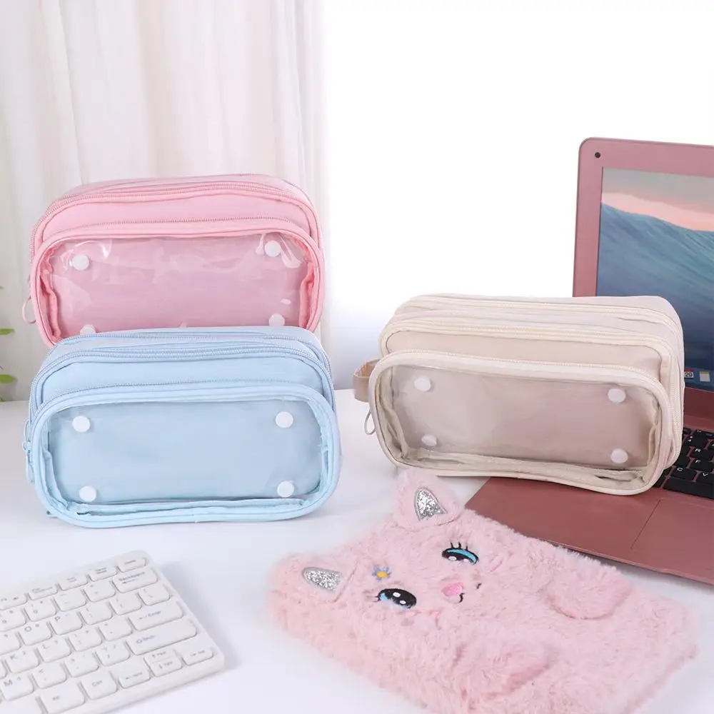 

Large Capacity Detachable Pencil Case Itabag Storage Bag Ita Bag Pouch Cosmetic Bag Solid Color Stationery Storage Bag Girls