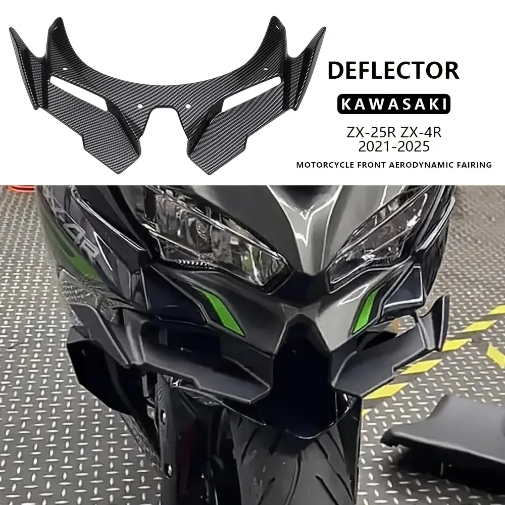 Aerodynamic Winglet Covers For Kawasaki ZX25R / ZX4R 2022-2024 Models - Front Fairing Protector Set Scratch Resistant ABS