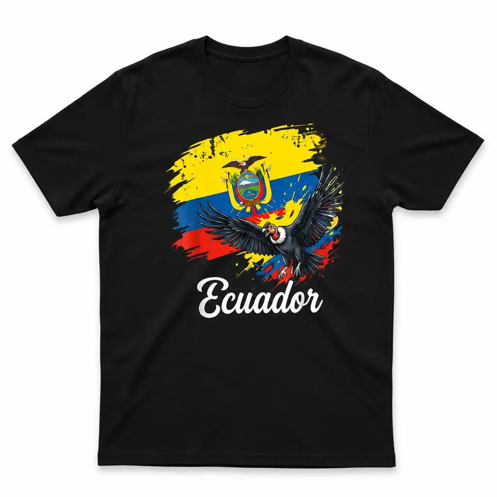 Ecuador Flag Andean Condor National Symbol Men Retro T Shirt 100% Cotton Clothing Fun Short Sleeve Tee Gift T-Shirts