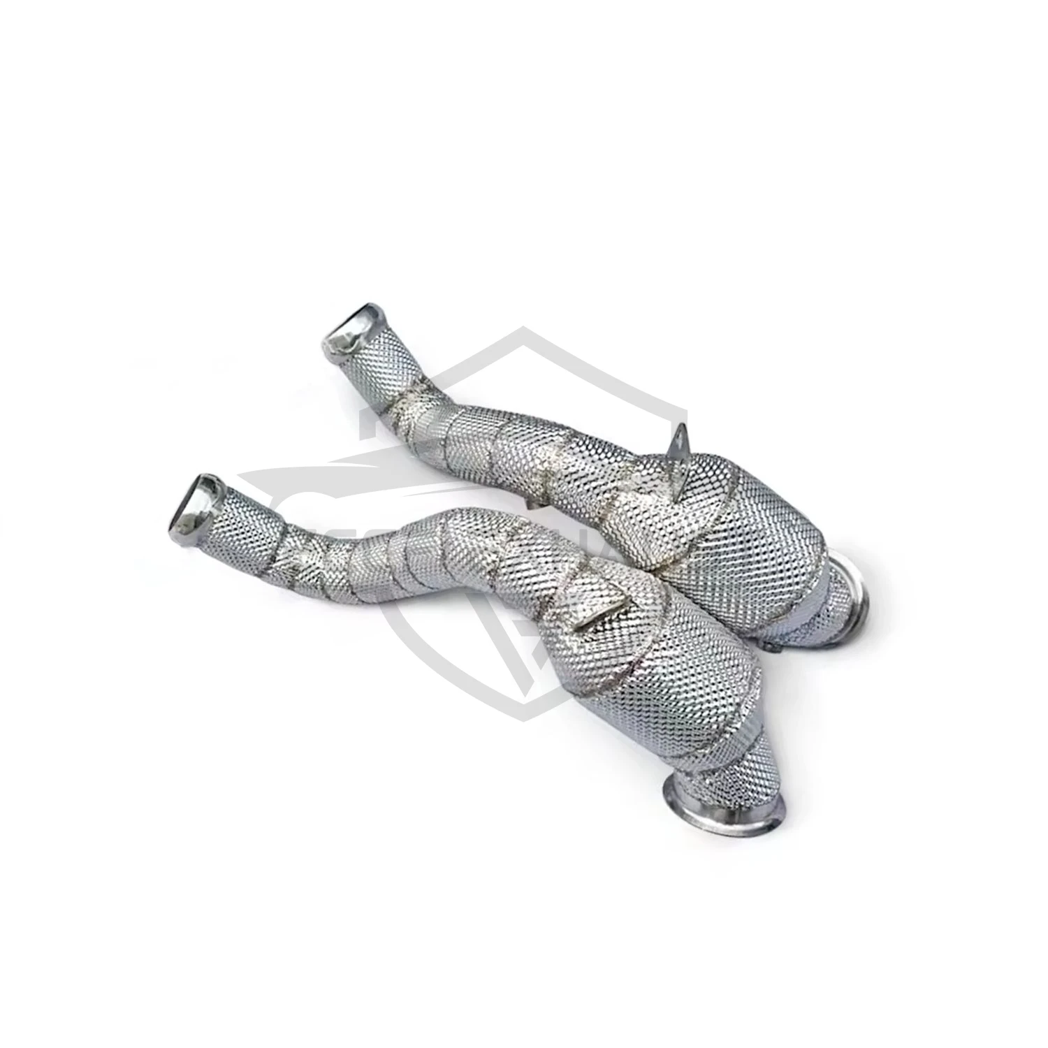 

High Flow Downpipe with Heat Shield Stainless Steel for Mercedes AMG C63 C63S W205 4.0T Catless / Catted Options