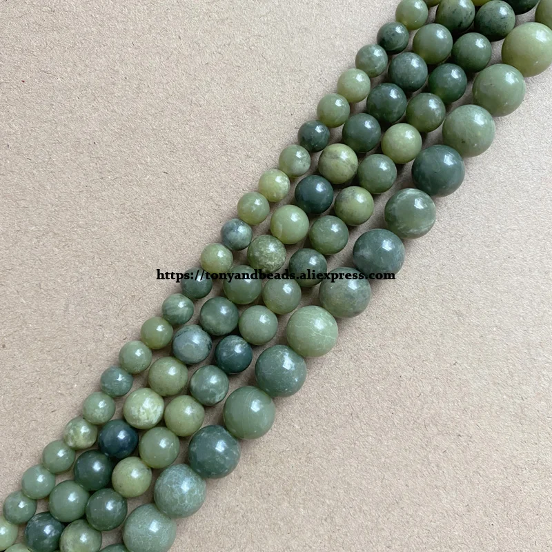 Genuine B Quality Natural Canada Green Jasper Stone Round Loose Beads 15\