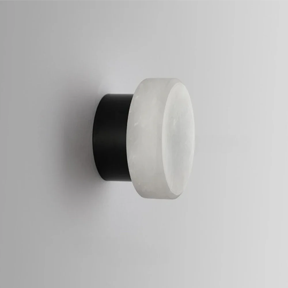 Lampada da parete moderna in ottone con testiera da comodino in marmo naturale spagnolo a LED, portico, soggiorno, sfondo, parete, hotel, scala, corridoio