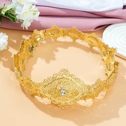 Moroccan Wedding Jewellery Gold Plated Rhomboid Design Metal Body Chain Kavtan Waist Chain Jewellery