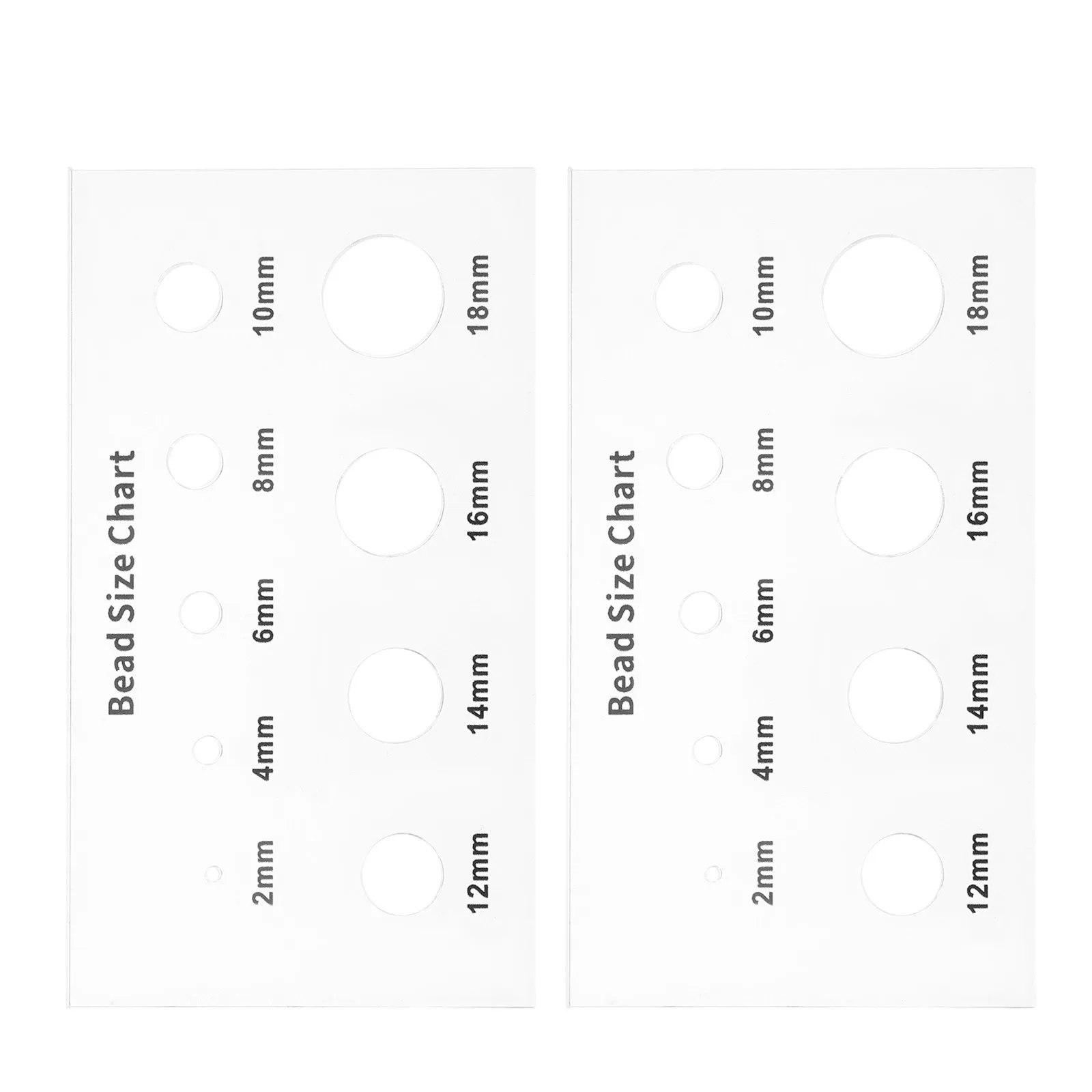 2Pcs Jewelry Sizing Gauge Acrylic Bead Measuring Tool for Crafters Pocket Size 2 4 6 8 10 12 14 16 18Mm Bead Size Chart Beading