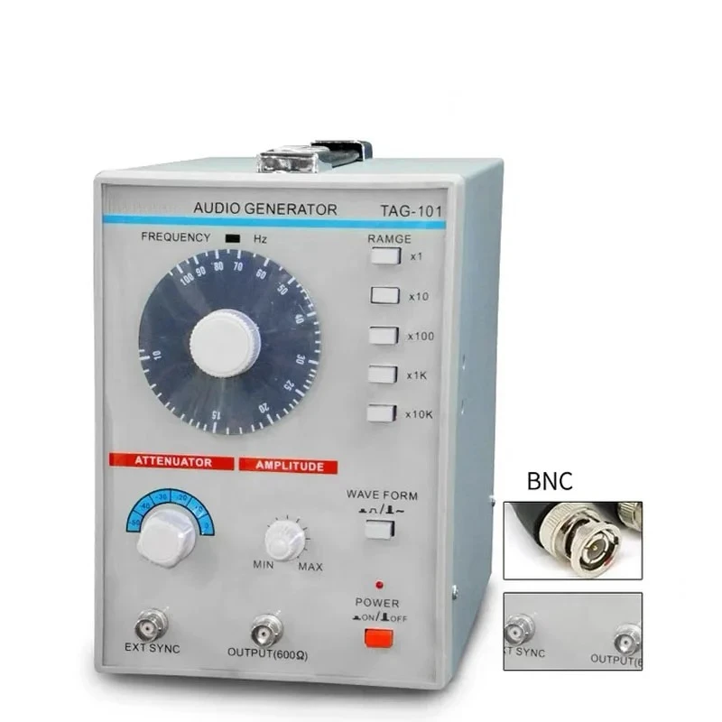 Portable Low Frequency Audio Signal Generator 10Hz-1MHz Adjustable AC100-240V Electronic Testing Equipment