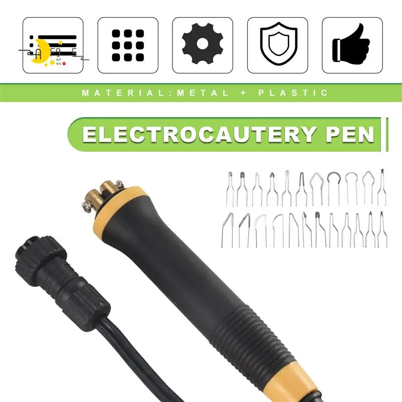 

AF95-1/Pcs Electrocautery Pen Pyrography Machine Handle Solder Tip 23/Pcs For Gourd,Plank,Leather,Bark