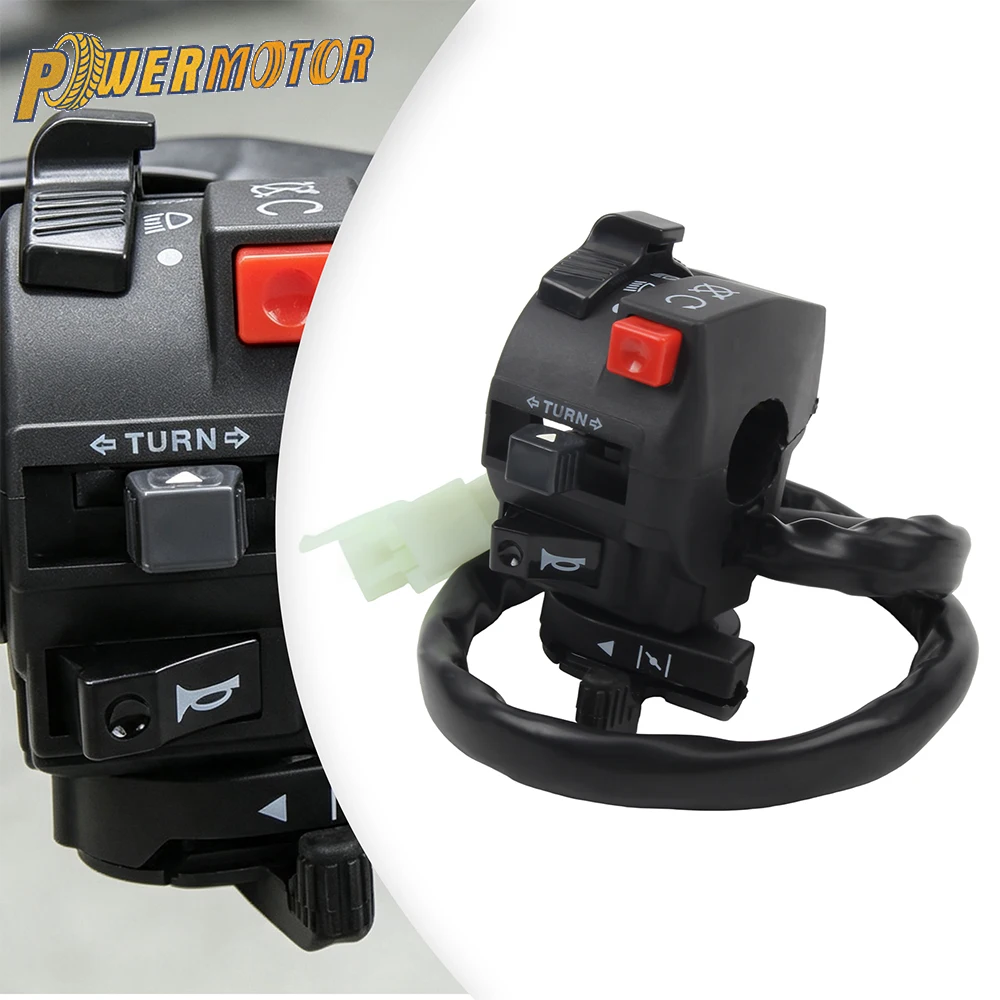 Universal Motorcycle 22mm Switch Kill Start Light Choke Switch Button Left Handlebar Switch for 50-125cc ATV Quad Pit Dirt Bike
