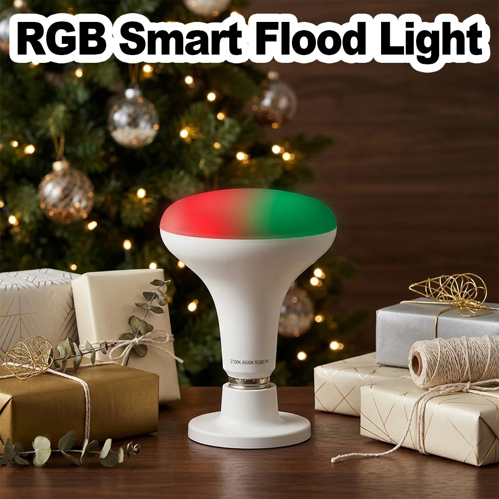 LED Flood Light 110V 220V Smart Remote Control WiFi Colorful Dimmable Spotlight E27 Bright Room Indoor Home Decor Setup Art Led