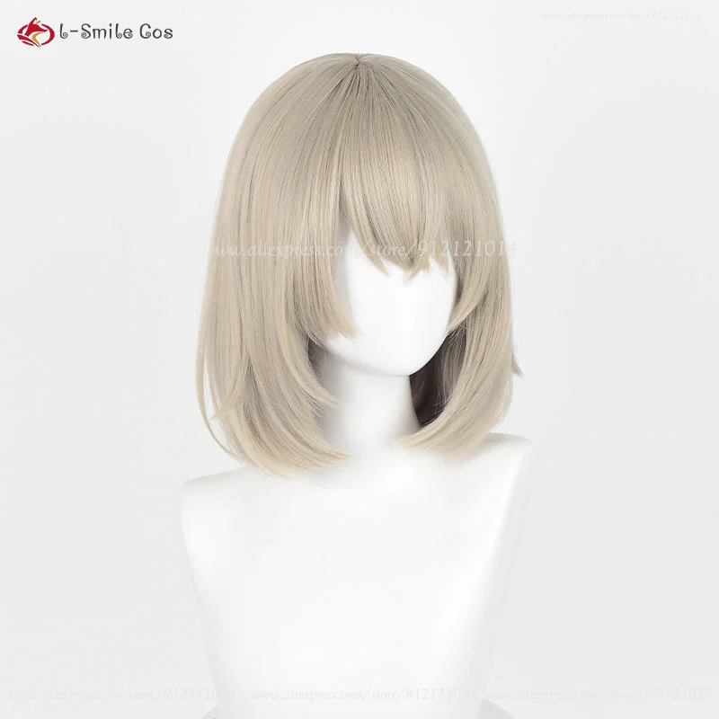 Anime Falin Touden Cosplay Pruik 35Cm Kort Grijs Goud Vrouwen Pruiken Hittebestendig Synthetisch Haar Halloween Feest Pruik + Pruik Cap