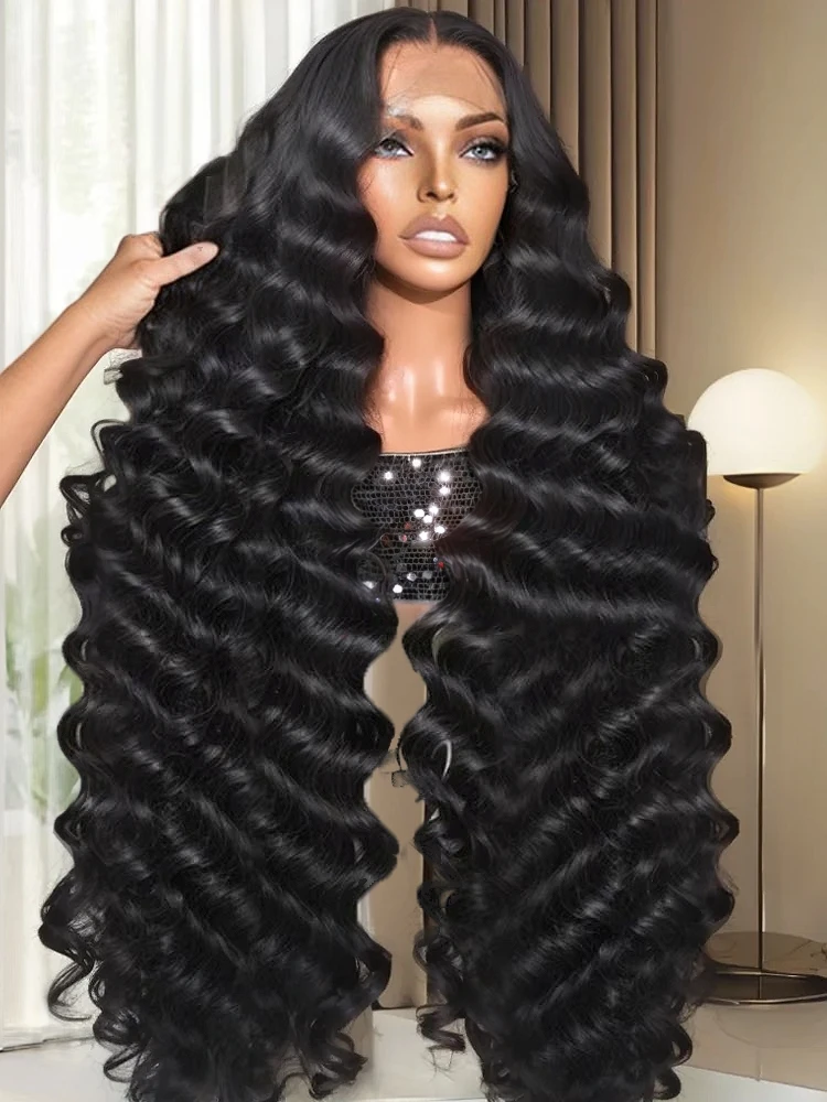 

Loose Deep Wave 250 300 Density Lace Front Human Hair 13x6 30 40 Inch 13x4 HD Wig Water Curly Lace Frontal Remy Pre Plucked Wigs