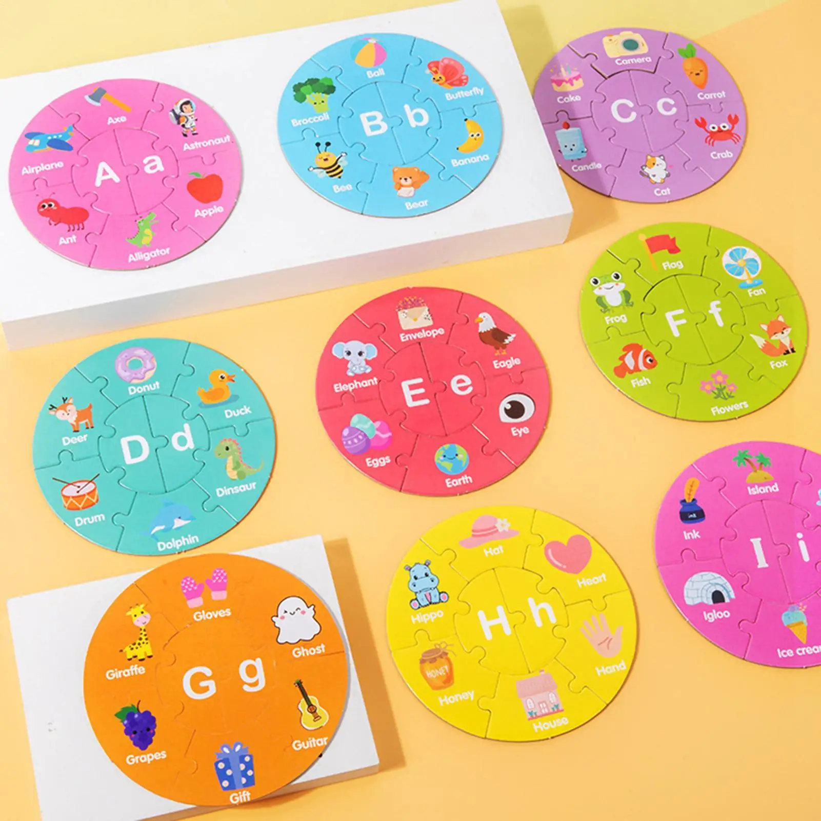 나무 알파벳 퍼즐 유아 알파벳 번호 퍼즐 교육 장난감 양면 계산 철자 일치 게임