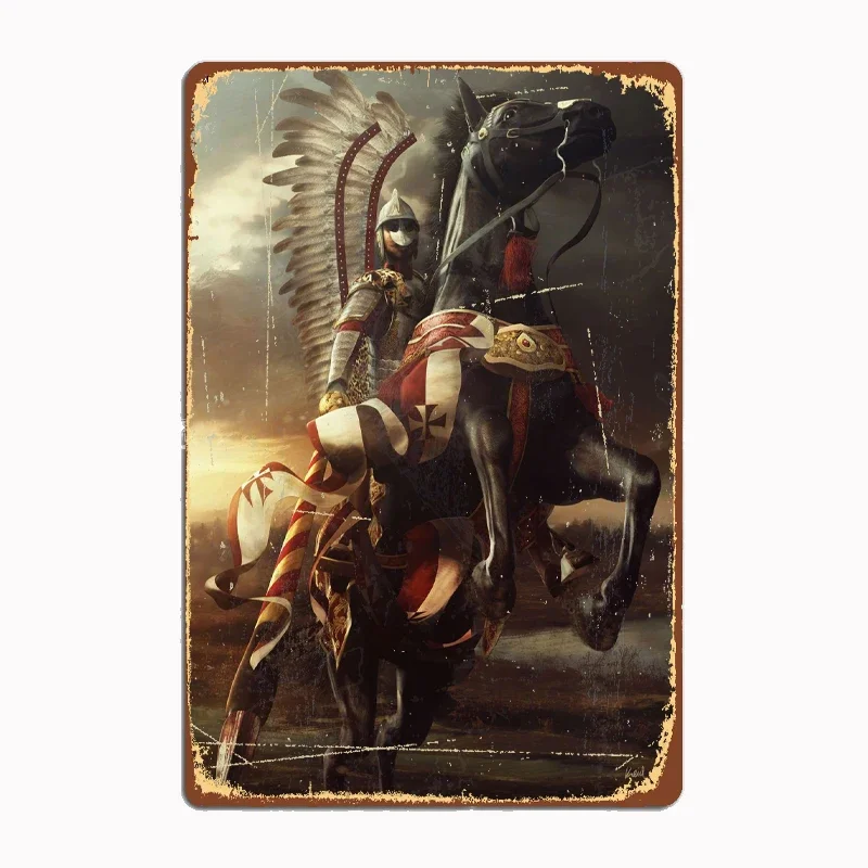 Hussar Metal Plaque Vintage Bar Tin Sign Wall Decoration for Men's Cave Wall Decoration Plaques Home Decor