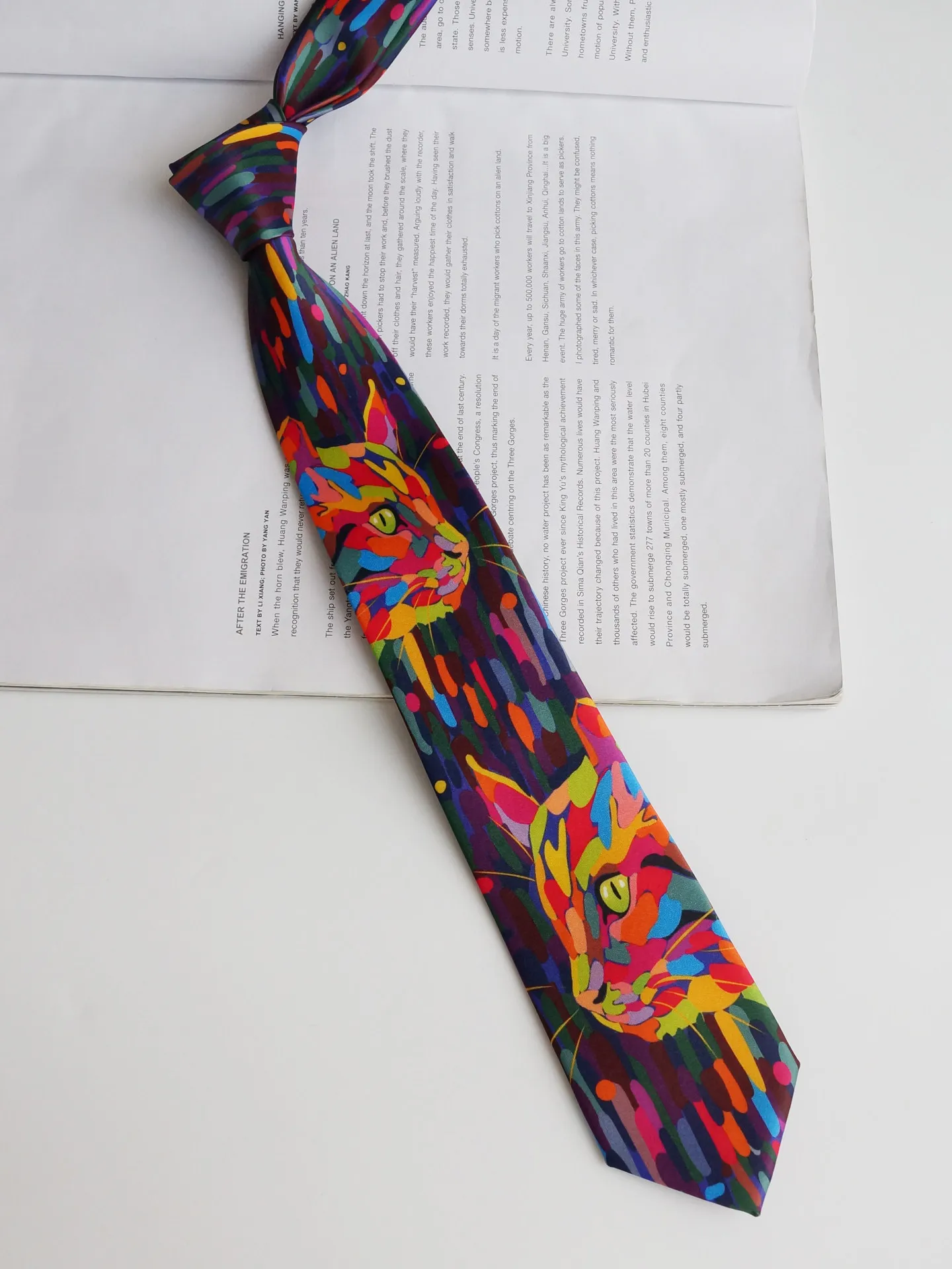 Fashionable  Tie Printing Hand-tied Personality Publicity Necktie Literary and Artistic Young Students Nektie