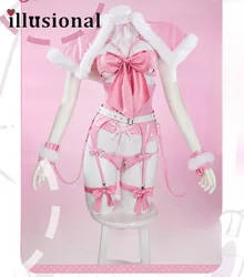 illusional Pink Bikini Sexy lingeries Private Photo shot Cosplay Costume Party Suit Female