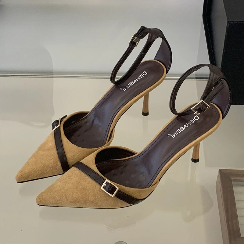 

Sexy Designer Women's Sandals Pointed Toe Pumps Ankle Strap Elegant Banquet Party Shoes Brand Summer 2026 Women High Heels