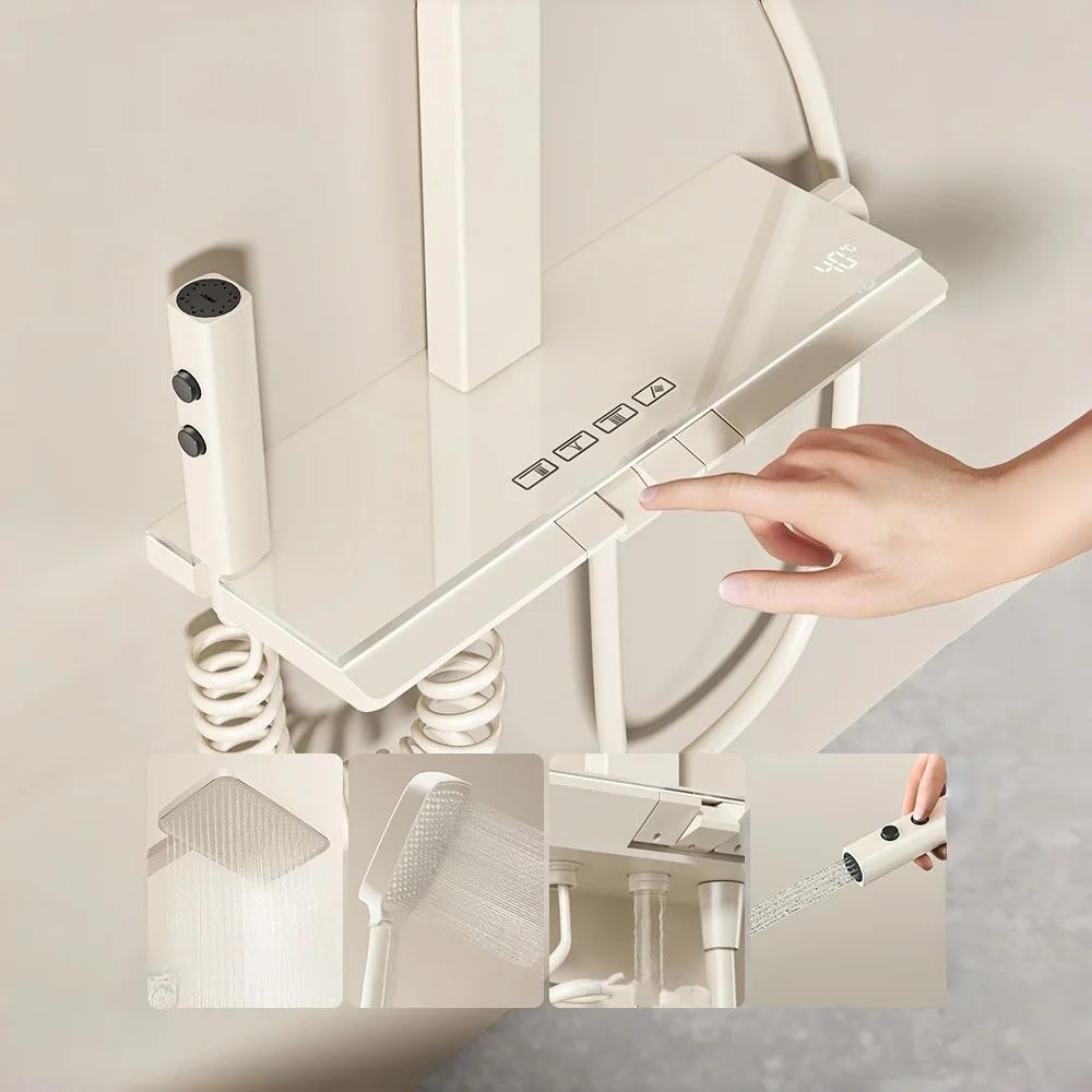 set soffione doccia pannello bagno rubinetto pioggia esterno testine sistema cascata filtrato intelligente per rubinetti miscelatori