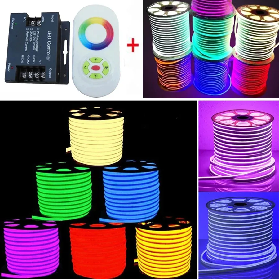

50M Outdoor&Indoor LED Lighting Flex LED Neon Light 24V SMD2835 120leds/M Waterproof IP67 LED Neon Strip Light Decoration DC 12V