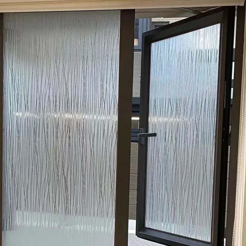 Frosted Window Privacy Film Non Adhesive Window Cling Removable Glass Covering Clear Water Opaque Window Film for Home Anti UV