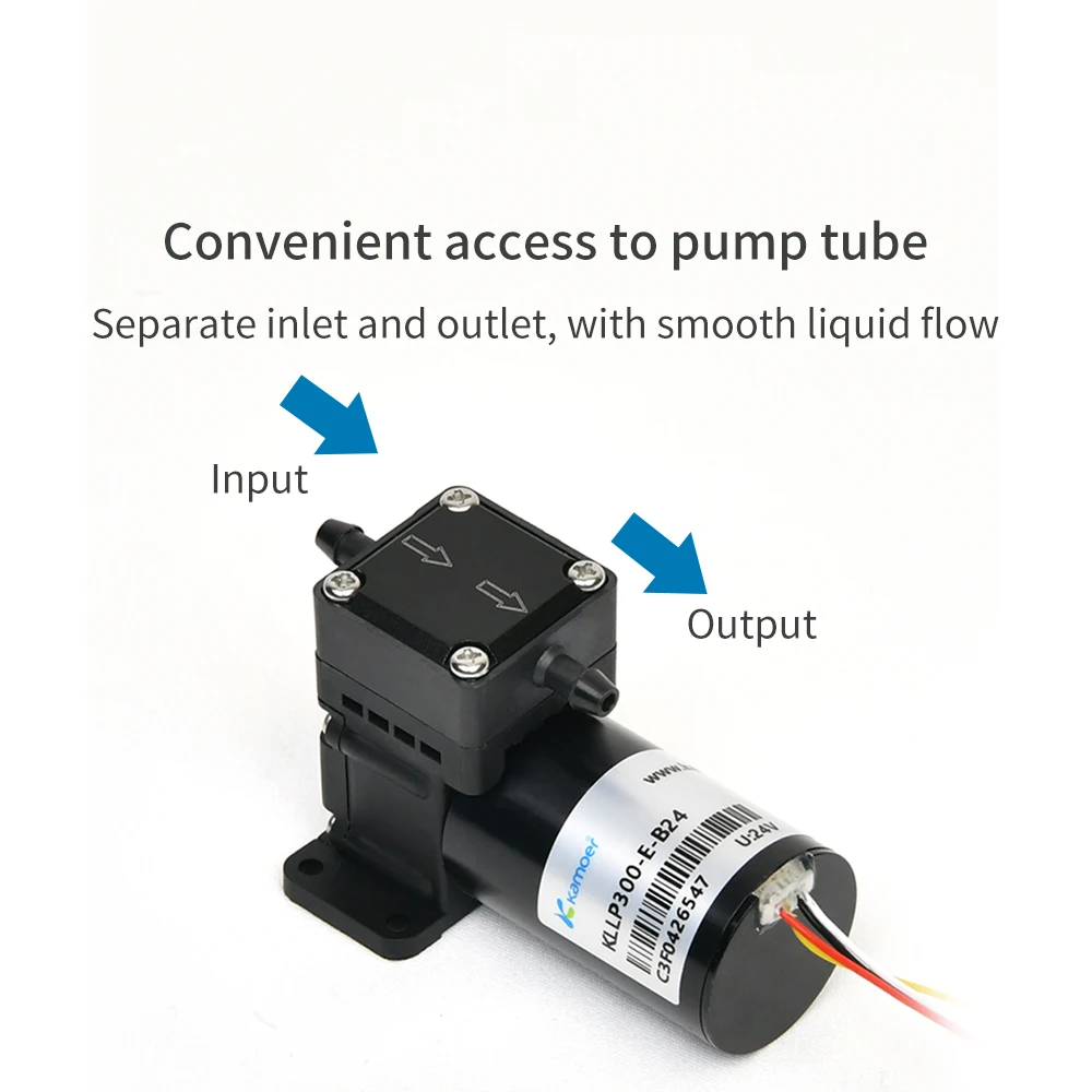 Kamoer 280ml/min KLLP300 Low Flow Diaphragm Liquid Pump 12V 24V DC Brushless Motor 6000H Suction Lift 5m with EPDM Diaphragm