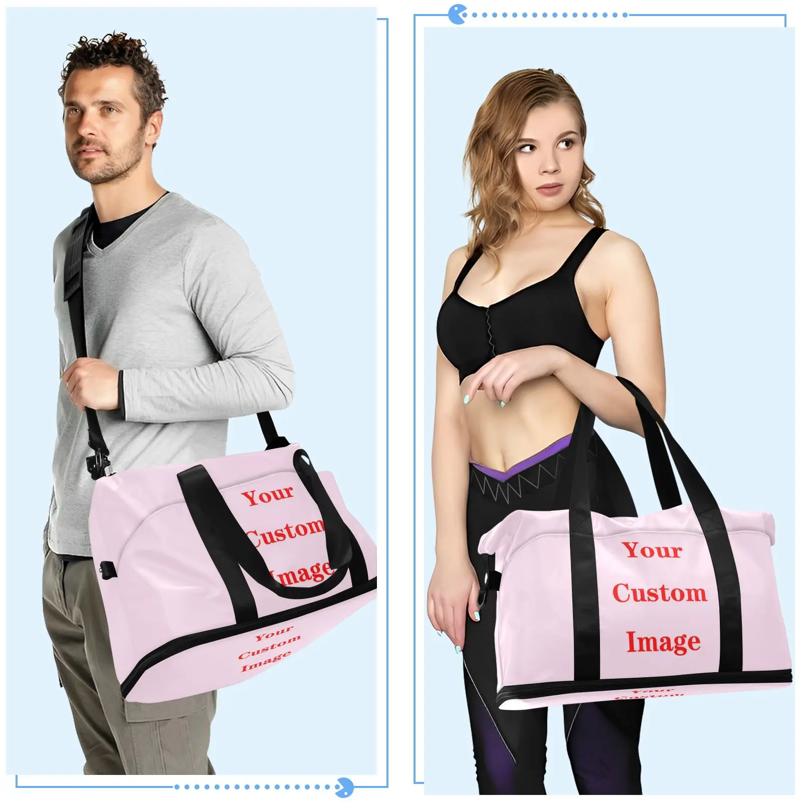 Bolsa deportiva de viaje plegable de gran capacidad para mujer, bolsas de almacenamiento de artículos personales, bolsa de lona de equipaje, bolsas