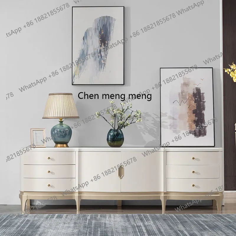 

Modern light luxury solid wood TV cabinet living room, storage video cabinet